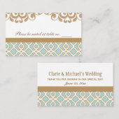 Eierschaal Blauw Goud Marokkaanse Trouwtafel Plaat Plaatskaartje (Voorkant / Achterkant)