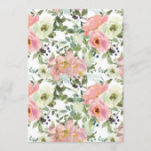 Eierschaal en Blush Bloemige Romantische Trouwmenu Menu (Achterkant)