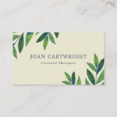 eierschaal groen blad lichtblauw therapeut visitekaartje (Voorkant)