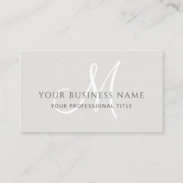 Eierschaal linnen eenvoudig minimaal monogram visitekaartje
