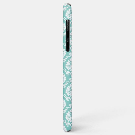 Eierschal Blau Damast Case-Mate iPhone Case (Achterkant/links)