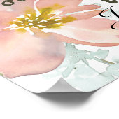 Eierschal en Blush Bloem Bruiloft Aankondiging Pos Poster (Hoek)