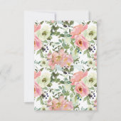Eierschal- en Blush bloemen bruiloft RSVP kaart (Achterkant)