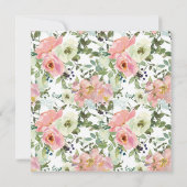 Eierschal- en Blush bloemen bruiloftsuitnodiging Kaart (Achterkant)