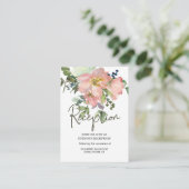 Eierschal- en Blush bloemen-huwelijksbijlagekaart Informatiekaartje (Staand voorkant)
