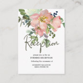 Eierschal- en Blush bloemen-huwelijksbijlagekaart Informatiekaartje (Voorkant)