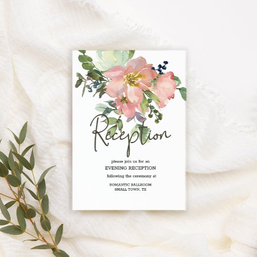 Eierschal- en Blush bloemen-huwelijksbijlagekaart Informatiekaartje