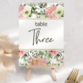 Eierschal Roze Blush Bloem Bruiloft Tafel Nummer Kaart