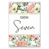 Eierschal Roze Blush Bloem Bruiloft Tafel Nummer Kaart (Achterkant)
