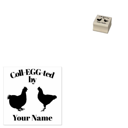 eierstempel twee kippen rubberstempel (Gestempeld)