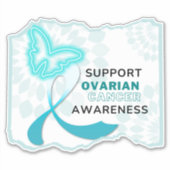 Eierstokkanker Awareness Custom Cut Sticker (Voorkant)