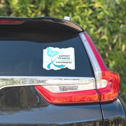 Eierstokkanker Awareness Custom Cut Sticker (Auto Zijkant)