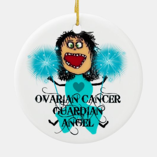 Eierstokkanker beschermengel keramisch ornament (Achterkant)