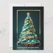 Eierstokkanker blauwgroen kerstboom DIY-bericht Feestdagenkaart (Voorkant)