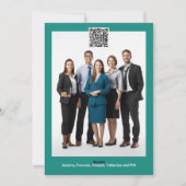 Eierstokkanker blauwgroen kerstboom modern elegant feestdagenkaart (Achterkant)