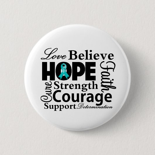 Eierstokkanker Collage van Hoop Ronde Button 5,7 Cm (Voorkant)