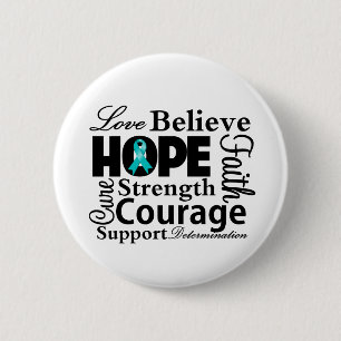 Eierstokkanker Collage van Hoop Ronde Button 5,7 Cm