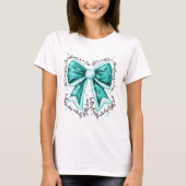Eierstokkanker Cure Christmas Bow Shirt (Voorkant)