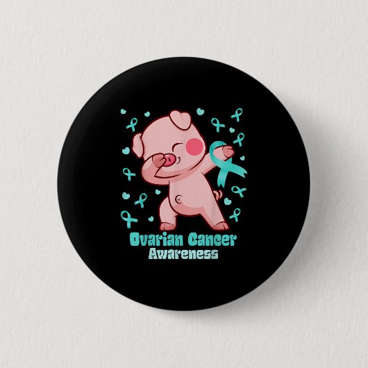 Eierstokkanker Grappig Dabbing Varken Warrior Ronde Button 5,7 Cm (Voorkant)
