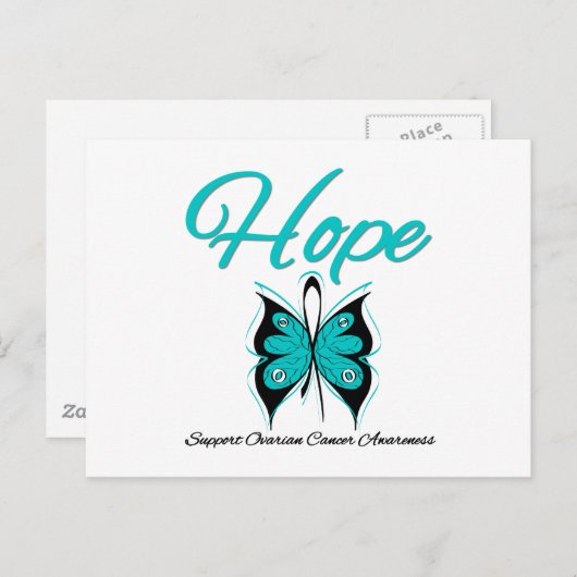 Eierstokkanker Hope vlinderlint Briefkaart (Voorkant / Achterkant)