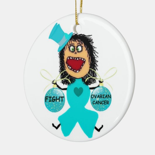 Eierstokkanker Kerstmis Keramisch Ornament (Links)