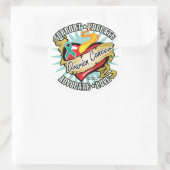 Eierstokkanker klassiek hart ronde sticker (Tas)