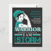 Eierstokkanker Krijger Echtgenote Turkoois Lint Be Briefkaart (Voorkant / Achterkant)