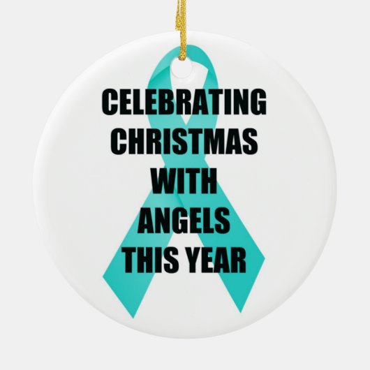 Eierstokkanker Memorial Keramisch Ornament (Achterkant)