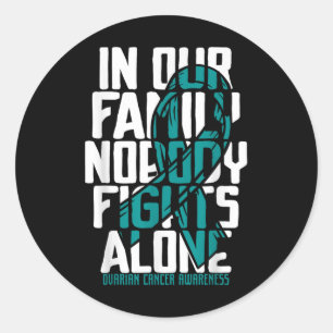 Eierstokkanker ondersteunende T-shirt familie eier Ronde Sticker