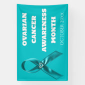 Eierstokkankerbewustzijn cervicale turkooizen lint spandoek (Verticaal)