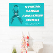 Eierstokkankerbewustzijn cervicale turkooizen lint spandoek (Insitu)