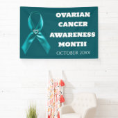 Eierstokkankerbewustzijn teal lint baarmoederhals spandoek (Insitu)