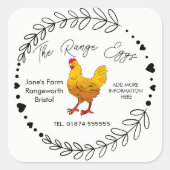 Eiervak Label-vrije uitloop aanpassen Vierkante Sticker (Voorkant)