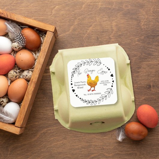 Eiervak Label-vrije uitloop aanpassen Vierkante Sticker