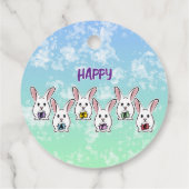 Eiervormige paaskonijnen bedankjes labels (Achterkant)