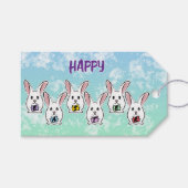 Eiervormige paaskonijnen cadeaulabel (Voorkant (Horizontaal))