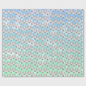 Eiervormige paaskonijnen cadeaupapier (Vlak)