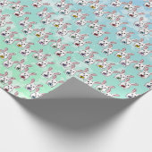 Eiervormige paaskonijnen cadeaupapier (Hoek)