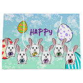 Eiervormige paaskonijnen groot cadeauzakje (Voorkant)