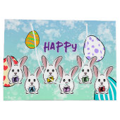 Eiervormige paaskonijnen groot cadeauzakje (Achterkant)