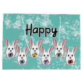 Eiervormige paaskonijnen groot cadeauzakje (Achterkant)