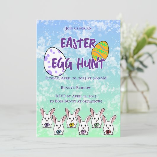 Eiervormige paaskonijnen kaart (Staand voorkant)