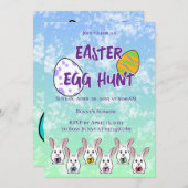 Eiervormige paaskonijnen kaart (Voorkant / Achterkant)