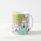 Eiervormige paaskonijnen koffiemok (Voorkant rechts)