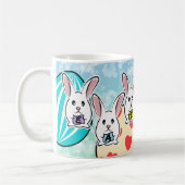 Eiervormige paaskonijnen koffiemok (Links)