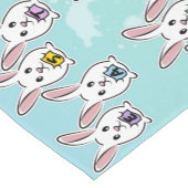 Eiervormige paaskonijnen korte tafelloper (Hoek)