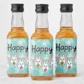 Eiervormige paaskonijnen likeurfles etiket (Flessen)