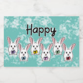 Eiervormige paaskonijnen likeurfles etiket (Enkel label)