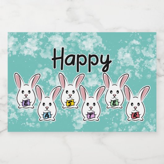 Eiervormige paaskonijnen likeurfles etiket (Enkel label)