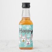 Eiervormige paaskonijnen likeurfles etiket (Voorkant)